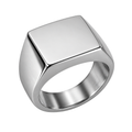 Premium Herren Siegelring aus Edelstahl mit quadratischer Oberfläche – Silber | ODRIEENJY