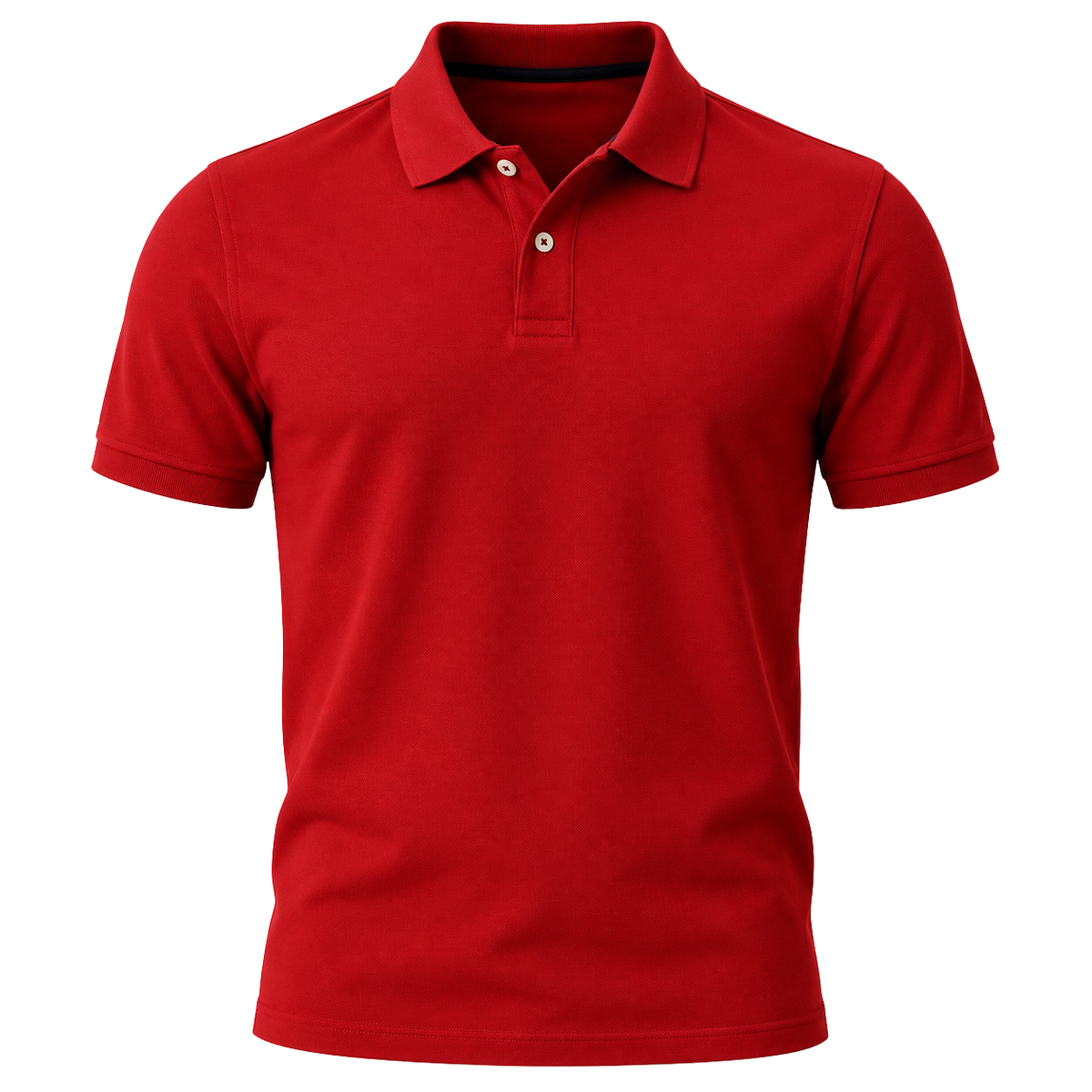 Premium Baumwoll-Poloshirt mit klassischem Kragen – Rot | ODRIEENJY